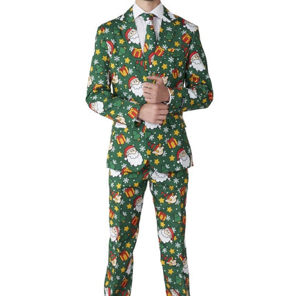 Groen Pak Kerstmis van Suitmeister koop je bij Partywinkel