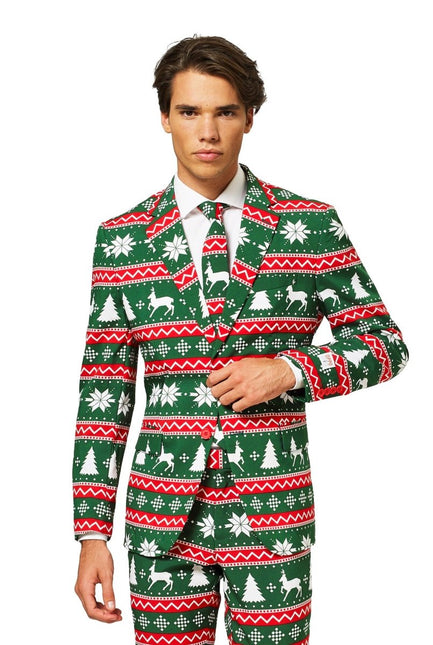 Groen Rode Pak Kerstmis van OppoSuits koop je bij Partywinkel