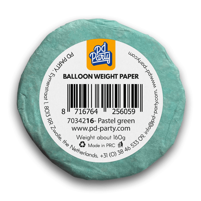Groene Ballon Gewicht Pastel 160gr - Partywinkel - 8716764256059