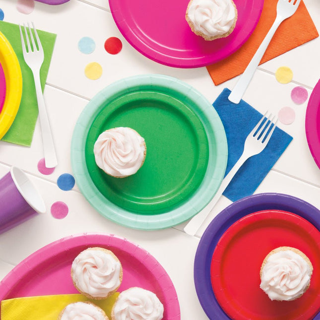 Groene Borden Rond 17,5cm 8st van Unique koop je bij Partywinkel