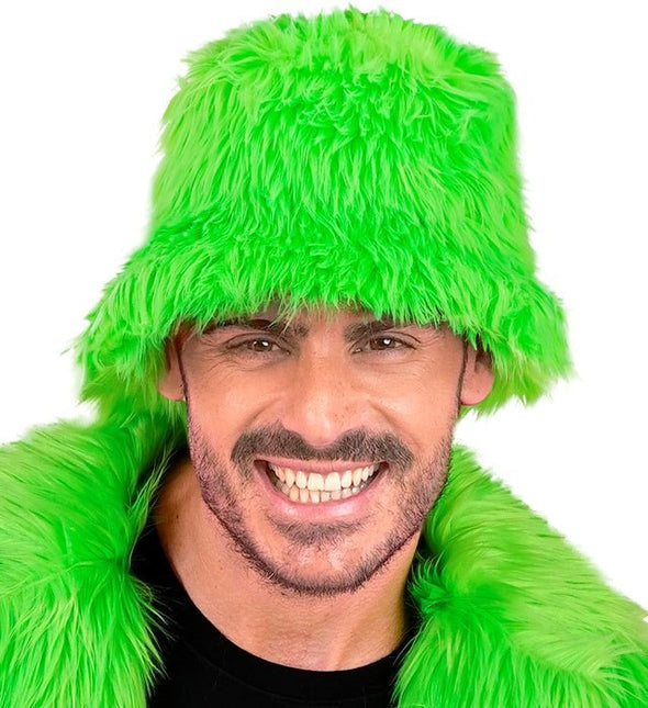 Groene Bucket Hat Pluche van Widmann koop je bij Partywinkel