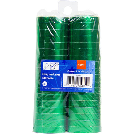 Groene Serpentines Metallic 4m 18 ringen 2st van Folat koop je bij Partywinkel