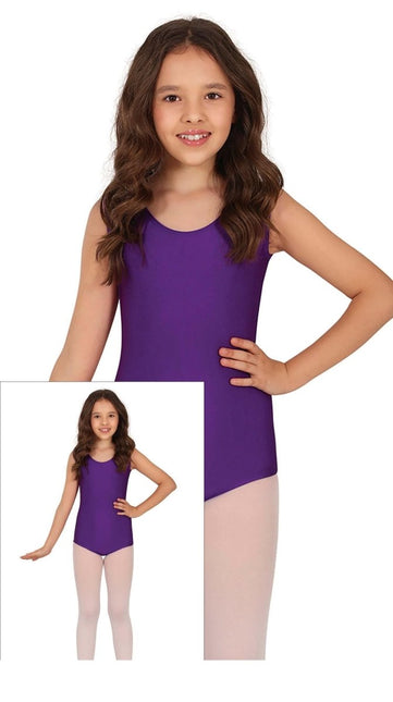 Gympakje Paars Meisje Mouwloos van Fiestas Guirca koop je bij Partywinkel