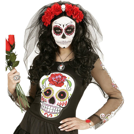 Halloween Armband Schedels Met Roos van Widmann koop je bij Partywinkel