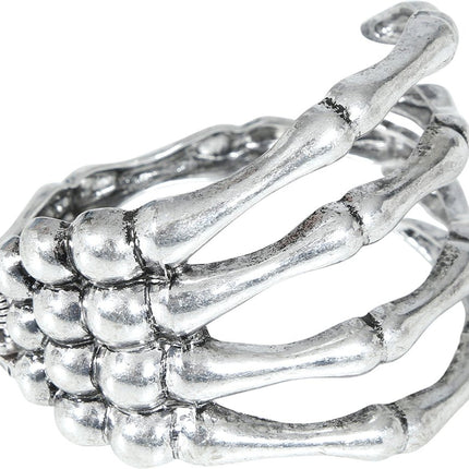 Halloween Armband Zilver Skelet Hand van Fiestas Guirca koop je bij Partywinkel