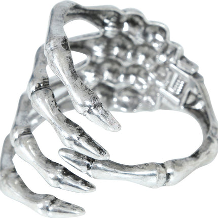 Halloween Armband Zilver Skelet Hand van Fiestas Guirca koop je bij Partywinkel