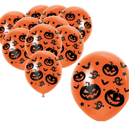 Halloween Ballonnen Oranje 30cm 10st - Partywinkel - 8434077315040