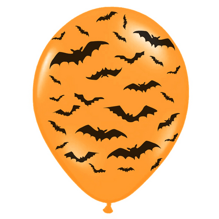 Halloween Ballonnen Vleermuis 30cm 6st van Partydeco koop je bij Partywinkel