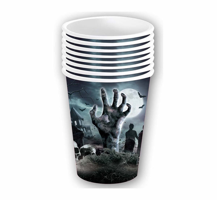 Halloween Bekers Kerkhof 355ml 6st van Fiestas Guirca koop je bij Partywinkel