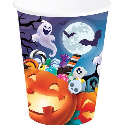 Halloween Bekers Pompoenen 240ml van Fiestas Guirca koop je bij Partywinkel