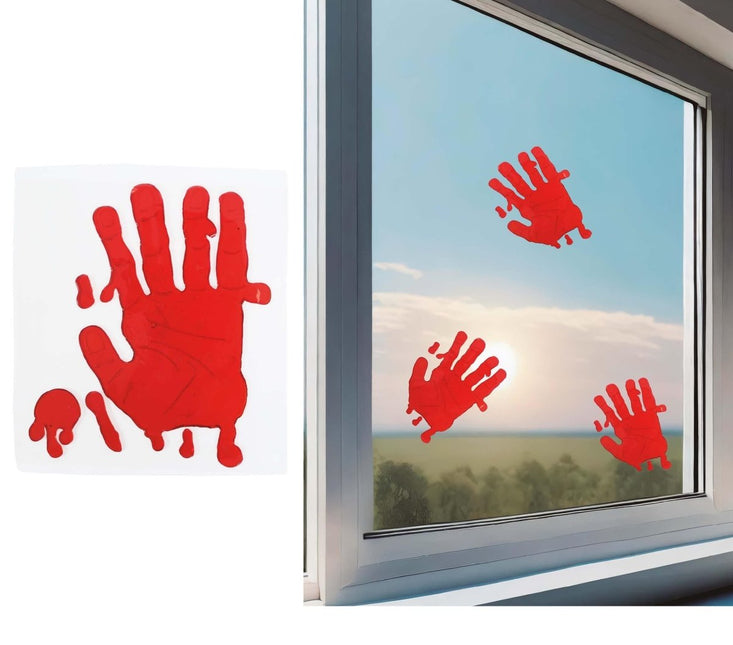 Halloween Bloederige Hand Raamdecoratie 25cm van Fiestas Guirca koop je bij Partywinkel