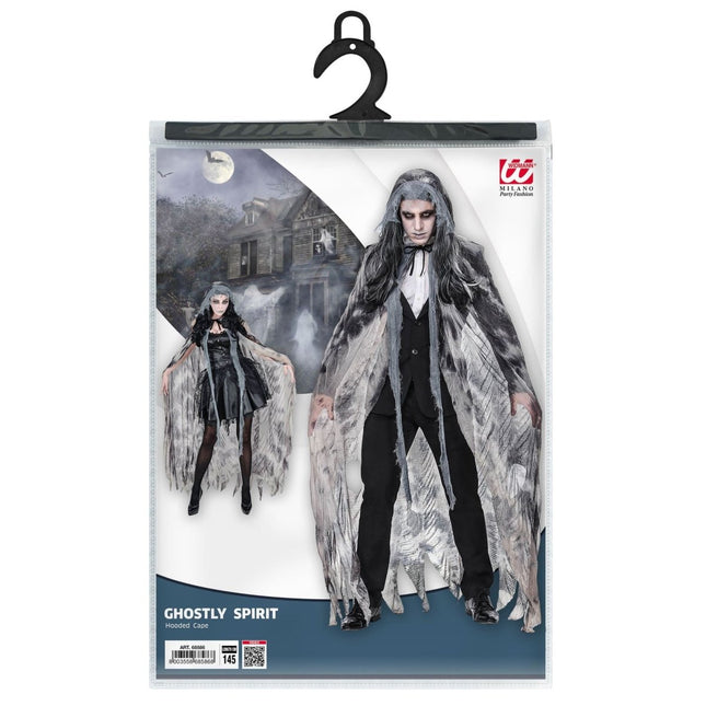 Halloween Cape Grijs Geest van Widmann koop je bij Partywinkel