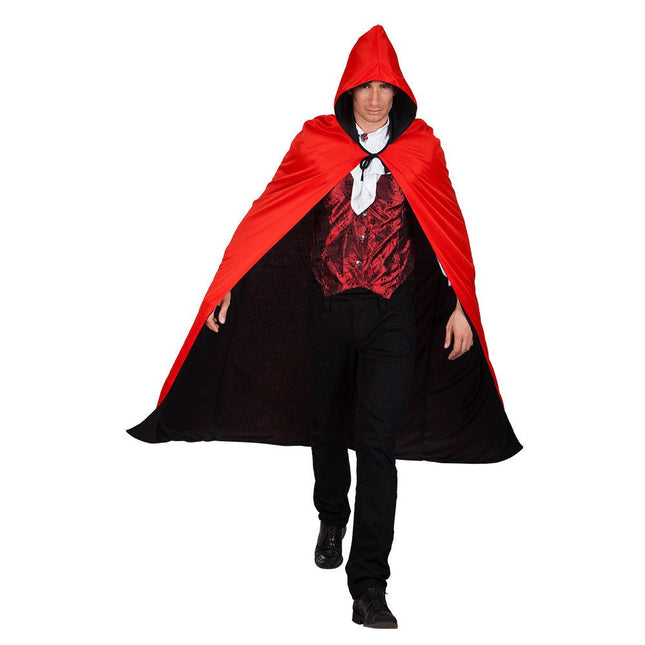 Halloween Cape Omkeerbaar Zwart Rood 1,7m van Boland koop je bij Partywinkel