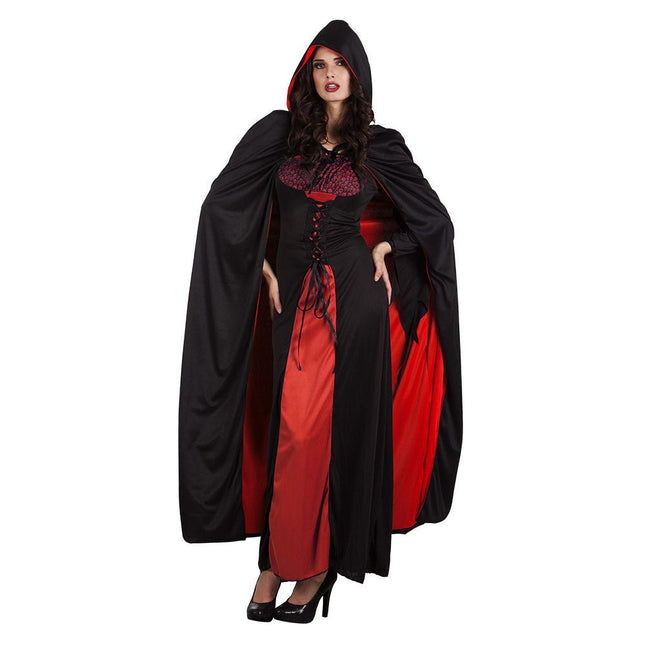 Halloween Cape Omkeerbaar Zwart Rood 1,7m van Boland koop je bij Partywinkel