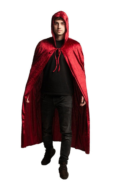Halloween Cape Rood Capuchon van Partychimp koop je bij Partywinkel