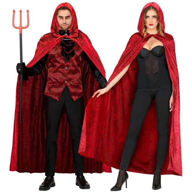 Halloween Cape Rood Fluweel 1,5m van Widmann koop je bij Partywinkel