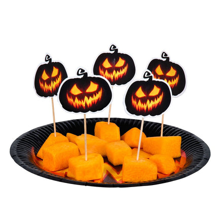 Halloween Cocktailprikkers Creepy Pumpkin 12st van Boland koop je bij Partywinkel