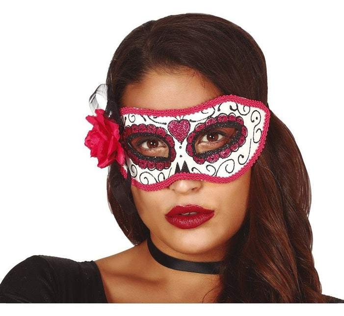 Halloween Day Of The Dead Masker Roze van Fiestas Guirca koop je bij Partywinkel