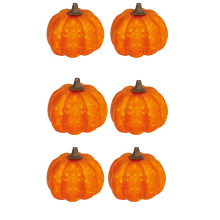 Halloween Decoratie Pompoenen 3,5cm 6 delig - Partywinkel - 8434077249697