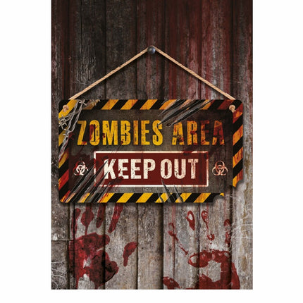 Halloween Deurbord Zombies Area 35cm van Fiestas Guirca koop je bij Partywinkel