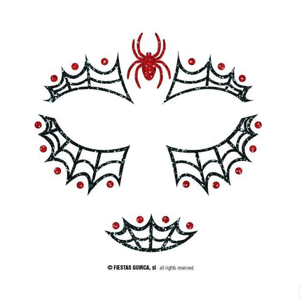 Halloween Gezicht Stickers Spin Glitter 20cm van Fiestas Guirca koop je bij Partywinkel