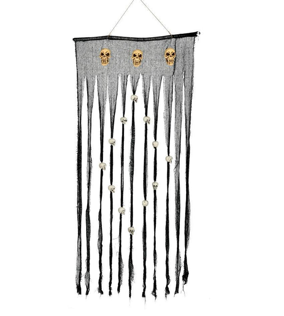 Halloween Gordijn met Schedels 1,8m van Fiestas Guirca koop je bij Partywinkel