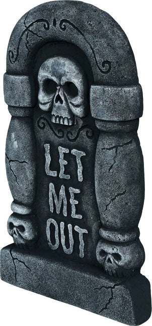 Halloween Grafsteen Grijs Laat Me Eruit 42cm van Fiestas Guirca koop je bij Partywinkel