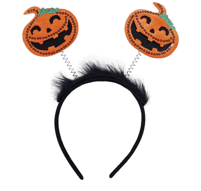 Halloween Haarband Pompoenen Pailletten van Fiestas Guirca koop je bij Partywinkel
