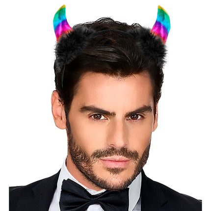 Halloween Haarband Regenboog Duivel van Widmann koop je bij Partywinkel