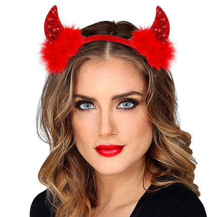 Halloween Haarband Rood Duivel Glitters van Widmann koop je bij Partywinkel