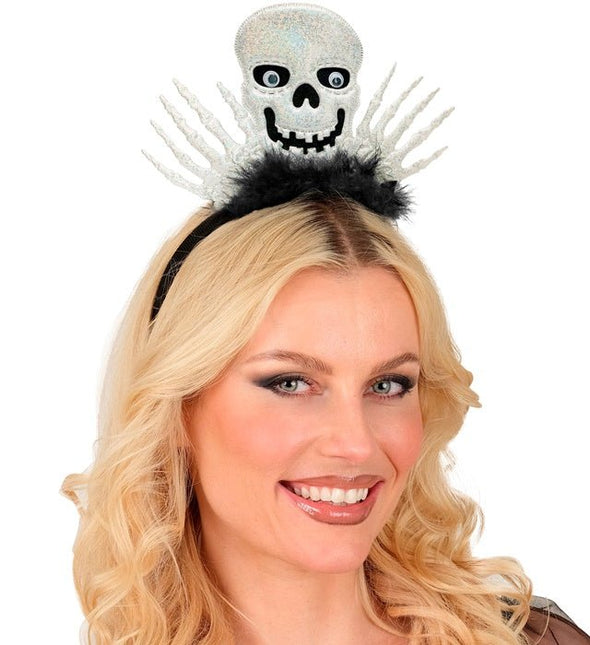 Halloween Haarband Skelet Wit Zwart van Widmann koop je bij Partywinkel