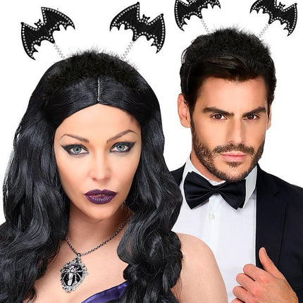 Halloween Haarband Vleermuis Zwart Strass van Widmann koop je bij Partywinkel