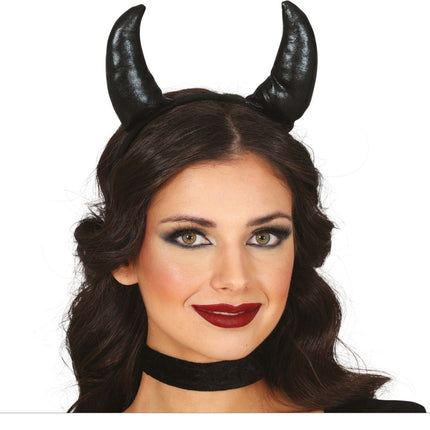 Halloween Haarband Zwart Demon - Partywinkel - 8434077249291