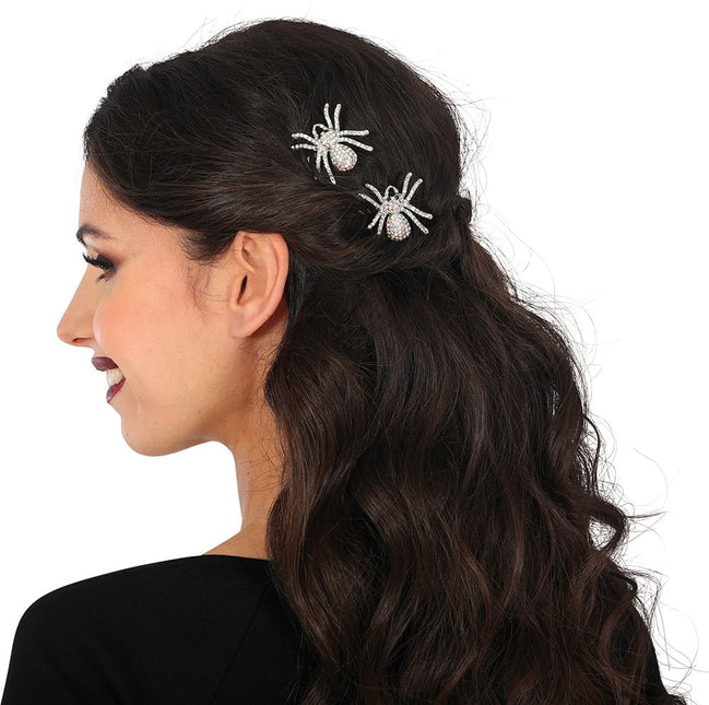 Halloween Haarspeldjes Spin 7,5cm 2st van Fiestas Guirca koop je bij Partywinkel
