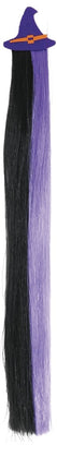 Halloween Hair Extension Zwart Paars 40cm - Partywinkel - 8434077480724