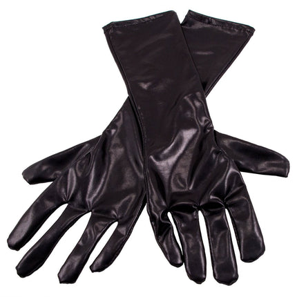 Halloween Handschoenen Metallic Zwart van Folat koop je bij Partywinkel