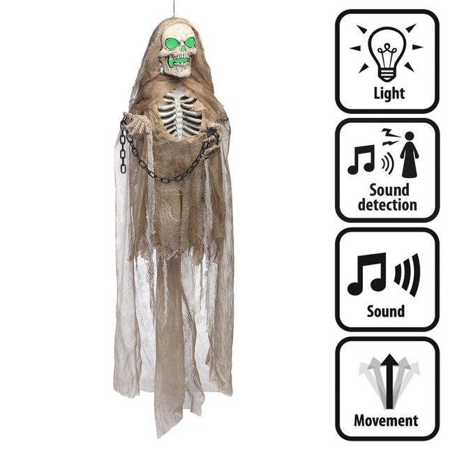 Halloween Hangdecoratie Bruin Skelet 1,83m van Boland koop je bij Partywinkel