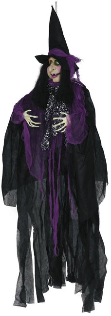 Halloween Hangdecoratie Heks Met Licht En Geluid 1,2m - Partywinkel - 8434077248980