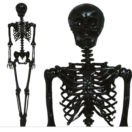Halloween Hangdecoratie Zwart Skelet 1,6m - Partywinkel - 8434077249383