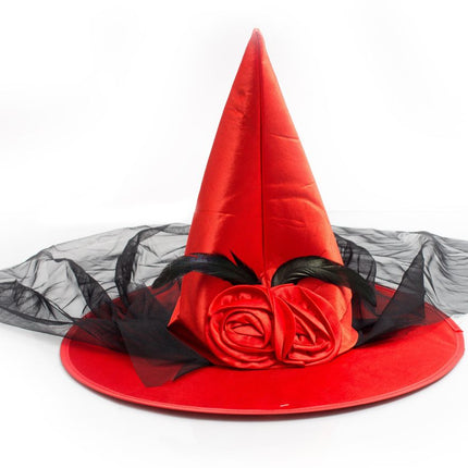 Halloween Heksenhoed Oranje Hoog van Partychimp koop je bij Partywinkel