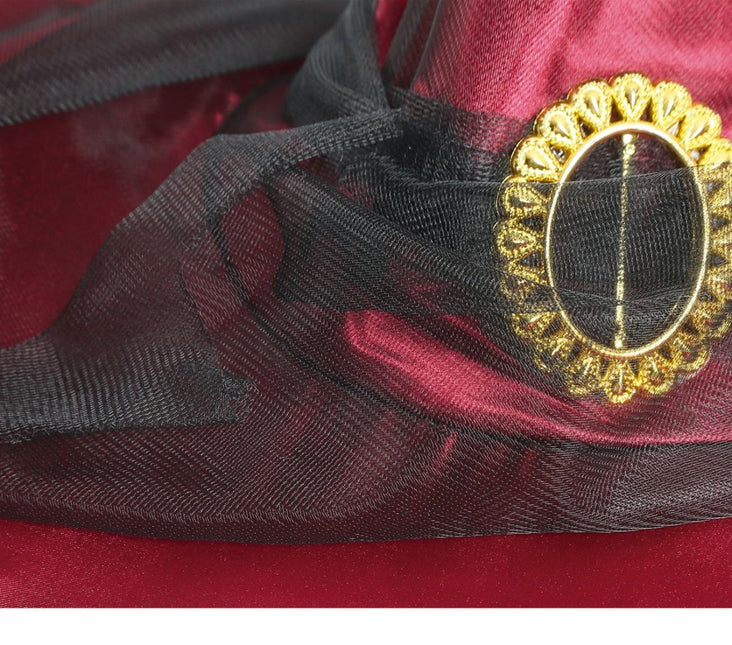 Halloween Heksenhoed Sluier Rood van Fiestas Guirca koop je bij Partywinkel