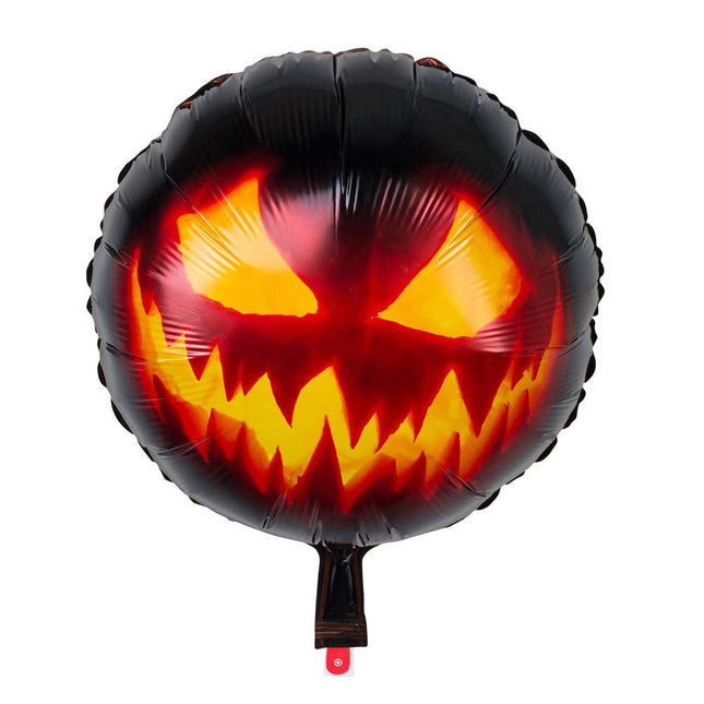 Halloween Helium Ballon Creepy Pumpkin Leeg 45cm van Boland koop je bij Partywinkel