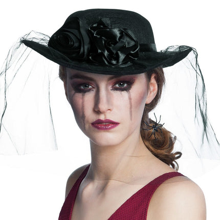 Halloween Hoed Spinnen Sluier van Boland koop je bij Partywinkel