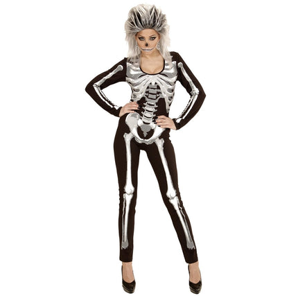 Halloween Jumpsuit Dames Skelet van Widmann koop je bij Partywinkel