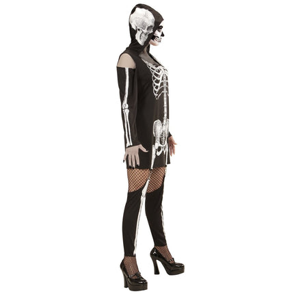 Halloween Jurk Dames Skelet Met Capuchon van Widmann koop je bij Partywinkel