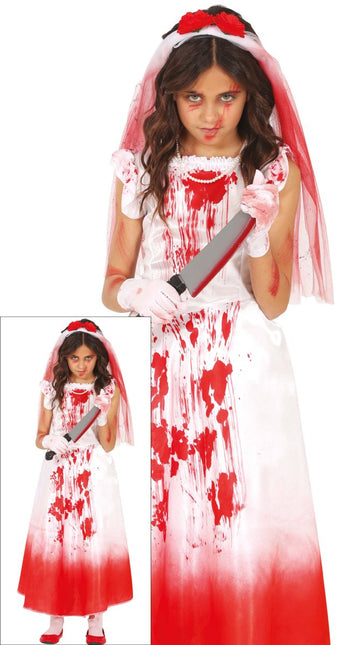 Halloween Jurk Meisje Met Bloed van Fiestas Guirca koop je bij Partywinkel