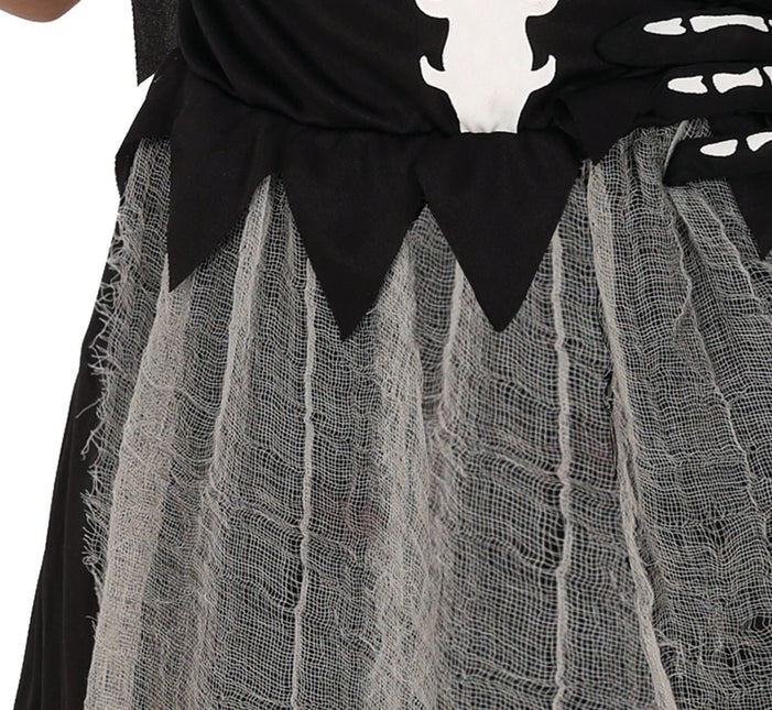 Halloween Jurk Meisje Skelet Reaper van Fiestas Guirca koop je bij Partywinkel