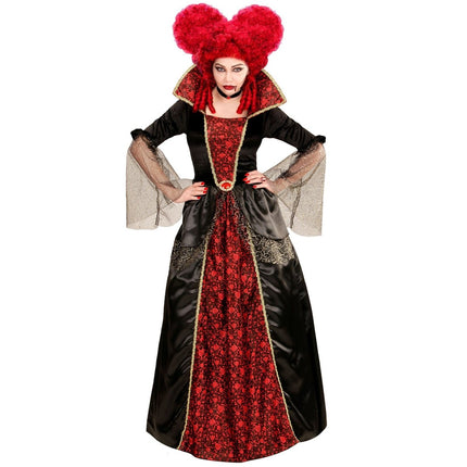 Halloween Jurk Rood Zwart Dames Vampier van Widmann koop je bij Partywinkel