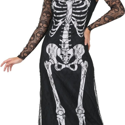 Halloween Jurk Zwart Dames Skelet van Fiestas Guirca koop je bij Partywinkel