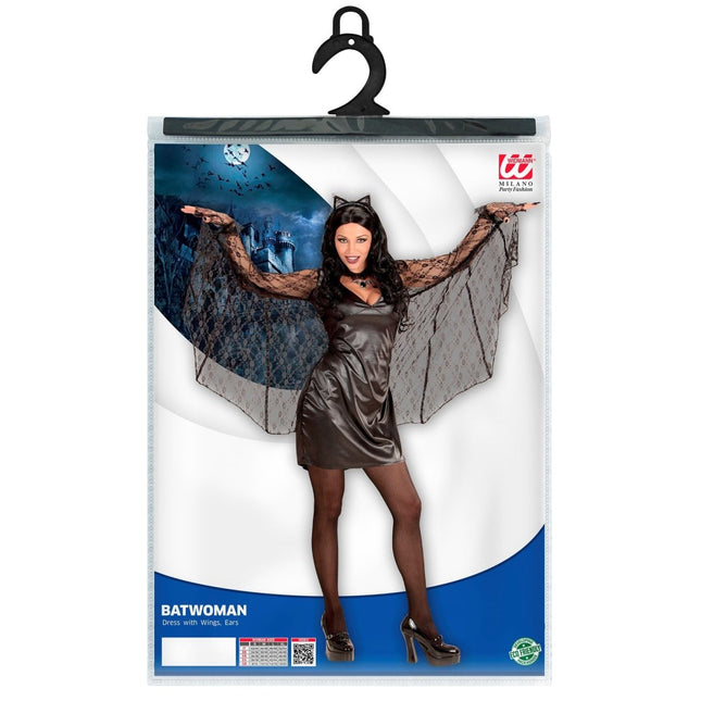 Halloween Jurk Zwart Dames Vleermuis van Widmann koop je bij Partywinkel